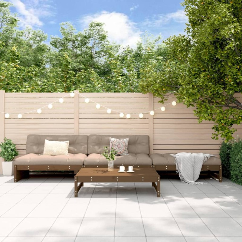vidaXL 4-tlg. Garten-Lounge-Set mit Kissen Honigbraun Massivholz vidaXL 4-tlg. Garten-Lounge-Set mit Kissen Honigbraun Massivholz