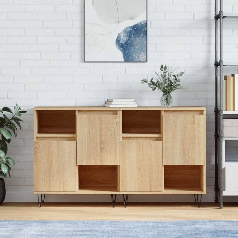 vidaXL Sideboards 2 Stk. Sonoma-Eiche Holzwerkstoff vidaXL Sideboards 2 Stk. Sonoma-Eiche Holzwerkstoff