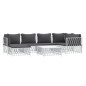 vidaXL 7-tlg. Garten-Lounge-Set mit Kissen Weiß Stahl vidaXL 7-tlg. Garten-Lounge-Set mit Kissen Weiß Stahl