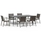 vidaXL 7-tlg. Garten-Essgruppe mit Kissen Poly Rattan und Stahl vidaXL 7-tlg. Garten-Essgruppe mit Kissen Poly Rattan und Stahl