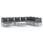 vidaXL 9-tlg. Garten-Lounge-Set mit Kissen Weiß Stahl vidaXL 9-tlg. Garten-Lounge-Set mit Kissen Weiß Stahl