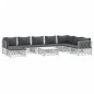 vidaXL 9-tlg. Garten-Lounge-Set mit Kissen Weiß Stahl vidaXL 9-tlg. Garten-Lounge-Set mit Kissen Weiß Stahl
