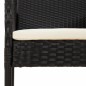 vidaXL 3-tlg. Garten-Essgruppe mit Kissen Schwarz Poly Rattan vidaXL 3-tlg. Garten-Essgruppe mit Kissen Schwarz Poly Rattan