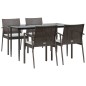 vidaXL 5-tlg. Garten-Essgruppe mit Kissen Poly Rattan und Stahl vidaXL 5-tlg. Garten-Essgruppe mit Kissen Poly Rattan und Stahl