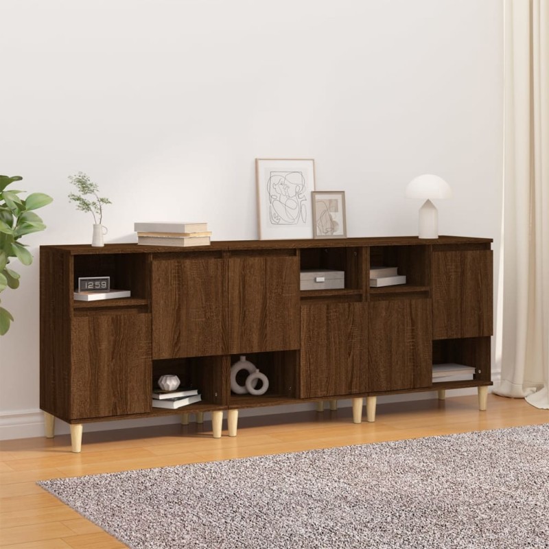 vidaXL Sideboards 3 Stk. Braun Eichen-Optik 60x35x70 cm Holzwerkstoff vidaXL Sideboards 3 Stk. Braun Eichen-Optik 60x35x70 cm Holzwerkstoff
