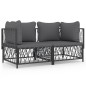vidaXL 2-tlg. Garten-Lounge-Set mit Kissen Anthrazit Stahl vidaXL 2-tlg. Garten-Lounge-Set mit Kissen Anthrazit Stahl