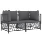 vidaXL 2-tlg. Garten-Lounge-Set mit Kissen Anthrazit Stahl vidaXL 2-tlg. Garten-Lounge-Set mit Kissen Anthrazit Stahl