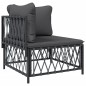 vidaXL 2-tlg. Garten-Lounge-Set mit Kissen Anthrazit Stahl vidaXL 2-tlg. Garten-Lounge-Set mit Kissen Anthrazit Stahl