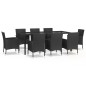 vidaXL 9-tlg. Garten-Essgruppe mit Kissen Schwarz Poly Rattan vidaXL 9-tlg. Garten-Essgruppe mit Kissen Schwarz Poly Rattan