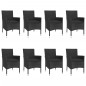 vidaXL 9-tlg. Garten-Essgruppe mit Kissen Schwarz Poly Rattan vidaXL 9-tlg. Garten-Essgruppe mit Kissen Schwarz Poly Rattan