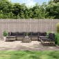 vidaXL 10-tlg. Garten-Lounge-Set mit Kissen Anthrazit Poly Rattan vidaXL 10-tlg. Garten-Lounge-Set mit Kissen Anthrazit Poly Rattan