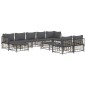 vidaXL 10-tlg. Garten-Lounge-Set mit Kissen Anthrazit Poly Rattan vidaXL 10-tlg. Garten-Lounge-Set mit Kissen Anthrazit Poly Rattan