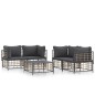 vidaXL 5-tlg. Garten-Lounge-Set mit Kissen Anthrazit Poly Rattan vidaXL 5-tlg. Garten-Lounge-Set mit Kissen Anthrazit Poly Rattan