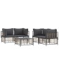 vidaXL 5-tlg. Garten-Lounge-Set mit Kissen Anthrazit Poly Rattan vidaXL 5-tlg. Garten-Lounge-Set mit Kissen Anthrazit Poly Rattan