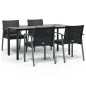 vidaXL 5-tlg. Garten-Essgruppe mit Kissen Poly Rattan und Stahl vidaXL 5-tlg. Garten-Essgruppe mit Kissen Poly Rattan und Stahl