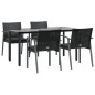 vidaXL 5-tlg. Garten-Essgruppe mit Kissen Poly Rattan und Stahl vidaXL 5-tlg. Garten-Essgruppe mit Kissen Poly Rattan und Stahl