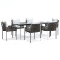 vidaXL 7-tlg. Garten-Essgruppe mit Kissen Poly Rattan und Stahl vidaXL 7-tlg. Garten-Essgruppe mit Kissen Poly Rattan und Stahl