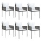 vidaXL 7-tlg. Garten-Essgruppe mit Kissen Poly Rattan und Stahl vidaXL 7-tlg. Garten-Essgruppe mit Kissen Poly Rattan und Stahl