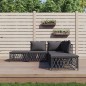 vidaXL 5-tlg. Garten-Lounge-Set mit Kissen Anthrazit Stahl vidaXL 5-tlg. Garten-Lounge-Set mit Kissen Anthrazit Stahl