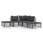 vidaXL 5-tlg. Garten-Lounge-Set mit Kissen Anthrazit Stahl vidaXL 5-tlg. Garten-Lounge-Set mit Kissen Anthrazit Stahl