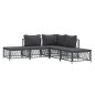 vidaXL 5-tlg. Garten-Lounge-Set mit Kissen Anthrazit Stahl vidaXL 5-tlg. Garten-Lounge-Set mit Kissen Anthrazit Stahl