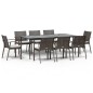 vidaXL 9-tlg. Garten-Essgruppe mit Kissen Poly Rattan und Stahl vidaXL 9-tlg. Garten-Essgruppe mit Kissen Poly Rattan und Stahl