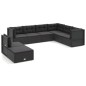 vidaXL 8-tlg. Garten-Lounge-Set mit Kissen Schwarz Poly Rattan vidaXL 8-tlg. Garten-Lounge-Set mit Kissen Schwarz Poly Rattan