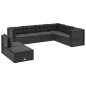 vidaXL 8-tlg. Garten-Lounge-Set mit Kissen Schwarz Poly Rattan vidaXL 8-tlg. Garten-Lounge-Set mit Kissen Schwarz Poly Rattan
