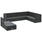 vidaXL 8-tlg. Garten-Lounge-Set mit Kissen Schwarz Poly Rattan vidaXL 8-tlg. Garten-Lounge-Set mit Kissen Schwarz Poly Rattan