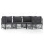 vidaXL 4-tlg. Garten-Lounge-Set mit Kissen Anthrazit Stahl vidaXL 4-tlg. Garten-Lounge-Set mit Kissen Anthrazit Stahl