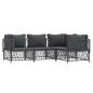 vidaXL 4-tlg. Garten-Lounge-Set mit Kissen Anthrazit Stahl vidaXL 4-tlg. Garten-Lounge-Set mit Kissen Anthrazit Stahl