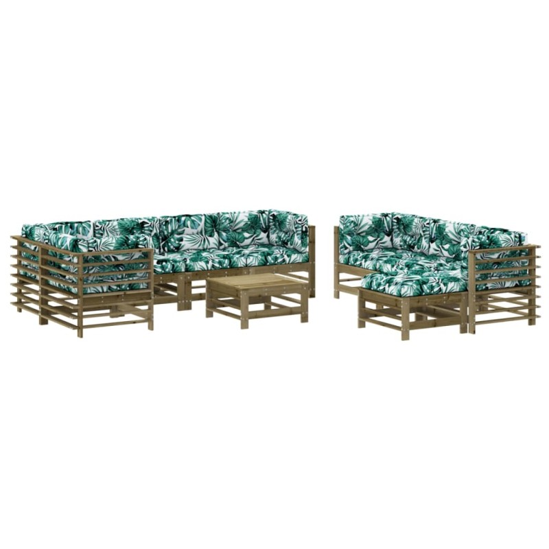 vidaXL 10-tlg. Garten-Lounge-Set mit Kissen Kiefernholz Imprägniert vidaXL 10-tlg. Garten-Lounge-Set mit Kissen Kiefernholz Imprägniert
