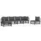 vidaXL 6-tlg. Garten-Lounge-Set mit Kissen Anthrazit Stahl vidaXL 6-tlg. Garten-Lounge-Set mit Kissen Anthrazit Stahl