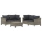 vidaXL 5-tlg. Garten-Lounge-Set mit Kissen Grau Poly Rattan vidaXL 5-tlg. Garten-Lounge-Set mit Kissen Grau Poly Rattan