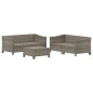 vidaXL 5-tlg. Garten-Lounge-Set mit Kissen Grau Poly Rattan vidaXL 5-tlg. Garten-Lounge-Set mit Kissen Grau Poly Rattan