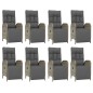 vidaXL 9-tlg. Garten-Essgruppe mit Kissen Grau Poly Rattan vidaXL 9-tlg. Garten-Essgruppe mit Kissen Grau Poly Rattan
