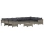 vidaXL 11-tlg. Garten-Lounge-Set mit Kissen Grau Poly Rattan vidaXL 11-tlg. Garten-Lounge-Set mit Kissen Grau Poly Rattan