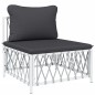 vidaXL 5-tlg. Garten-Lounge-Set mit Kissen Weiß Stahl vidaXL 5-tlg. Garten-Lounge-Set mit Kissen Weiß Stahl