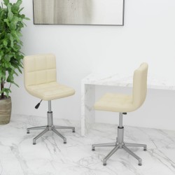 Esszimmerstühle 2 Stk. Drehbar Creme Kunstleder