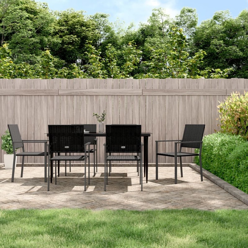 vidaXL 7-tlg. Garten-Essgruppe Poly Rattan und Stahl vidaXL 7-tlg. Garten-Essgruppe Poly Rattan und Stahl