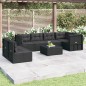 vidaXL 7-tlg. Garten-Lounge-Set mit Kissen Schwarz Poly Rattan vidaXL 7-tlg. Garten-Lounge-Set mit Kissen Schwarz Poly Rattan