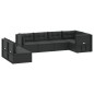 vidaXL 7-tlg. Garten-Lounge-Set mit Kissen Schwarz Poly Rattan vidaXL 7-tlg. Garten-Lounge-Set mit Kissen Schwarz Poly Rattan