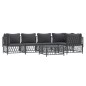 vidaXL 6-tlg. Garten-Lounge-Set mit Kissen Anthrazit Stahl vidaXL 6-tlg. Garten-Lounge-Set mit Kissen Anthrazit Stahl