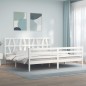 vidaXL Massivholzbett mit Kopfteil Weiß 200x200 cm vidaXL Massivholzbett mit Kopfteil Weiß 200x200 cm