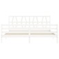 vidaXL Massivholzbett mit Kopfteil Weiß 200x200 cm vidaXL Massivholzbett mit Kopfteil Weiß 200x200 cm