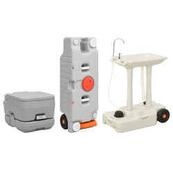 vidaXL Tragbare Campingtoilette mit Waschbecken und Wasserbehälter