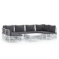 vidaXL 7-tlg. Garten-Lounge-Set mit Kissen Weiß Stahl vidaXL 7-tlg. Garten-Lounge-Set mit Kissen Weiß Stahl