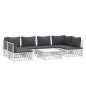 vidaXL 7-tlg. Garten-Lounge-Set mit Kissen Weiß Stahl vidaXL 7-tlg. Garten-Lounge-Set mit Kissen Weiß Stahl