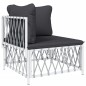 vidaXL 7-tlg. Garten-Lounge-Set mit Kissen Weiß Stahl vidaXL 7-tlg. Garten-Lounge-Set mit Kissen Weiß Stahl