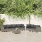 vidaXL 8-tlg. Garten-Lounge-Set mit Kissen Grau Poly Rattan vidaXL 8-tlg. Garten-Lounge-Set mit Kissen Grau Poly Rattan
